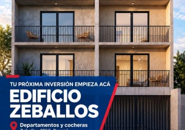 PREVENTA - EDIFICIO ZEBALLOS. DEPARTAMENTOS DE 1 HAB Y MONOAMBIENTES DISPONIBLES.
